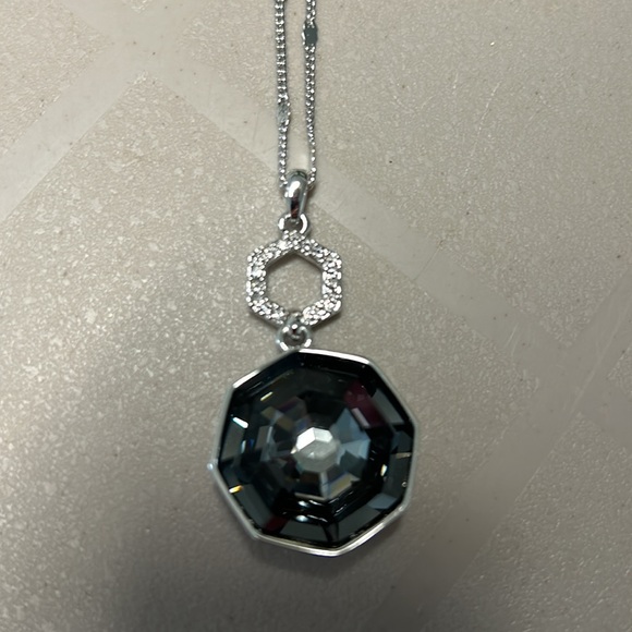 Swarovski Jewelry - Silver Night Geo Pendant Necklace with Swarovski crystals